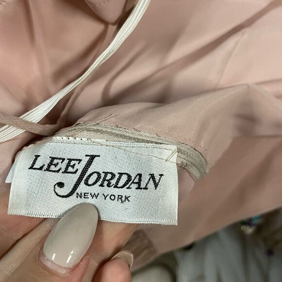 Vintage 70s Chiffon Classic Pleated Maxi Dress Formal Gown Sz 6 Blush pale pink - Picture 2 of 5